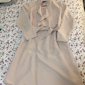 Long pale pink trench coat